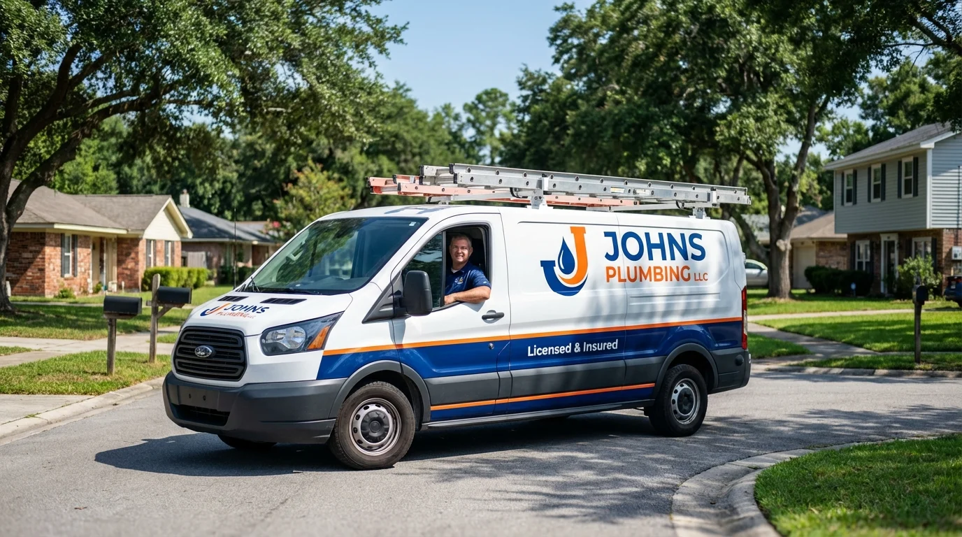 Johns Plumbing LLC service van in Marianna, AR