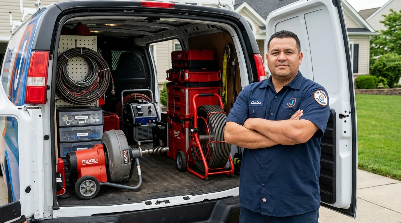 Professional drain cleaning equipment and Johns Plumbing LLC plumber in Marianna