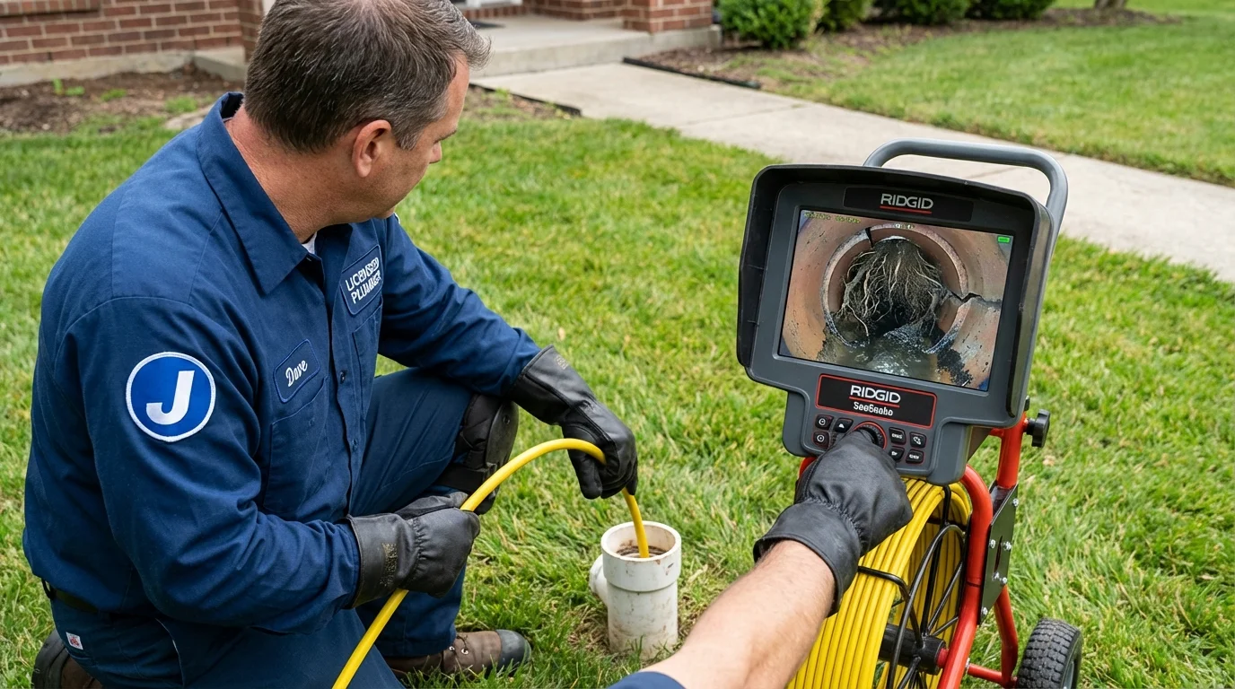 Sewer camera inspection being performed by Johns Plumbing LLC in Marianna