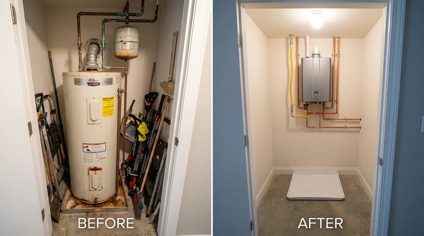 Tank water heater versus wall-mounted tankless unit comparison for Marianna, AR homeowners